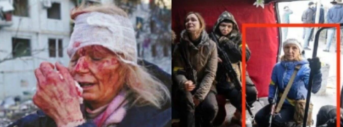 UHVAĆENI! Žena koja je navodno povređena u ruskom napadu pozira sa puškom! Nije joj ništa