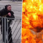 Uznemirujući video! Ukrajinskog militanta pogodila granata na sred ulice! Sve snimljeno!