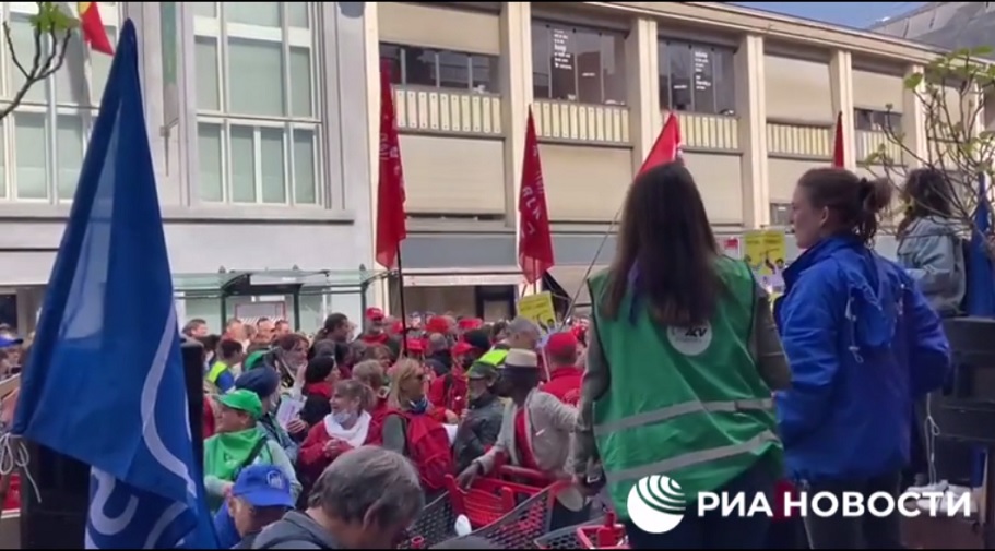  Protest sindikalnih aktivista u Briselu zbog rasta cena(VIDEO)