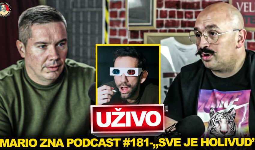  UŽIVO! Podcast Mario ZNA uz gosta Aleksandra Veličkovića- Epizoda: SVE JE HOLIVUD (VIDEO)