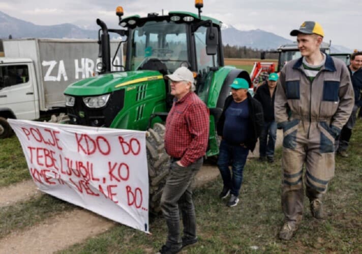  Prvi veliki protest SLOVENAČKIH poljoprivrednika protiv ZELENE AGENDE