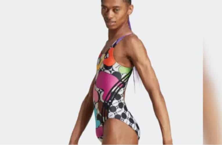  Novu kolekciju Adidas ženskih kupaćih kostima reklamira muškarac