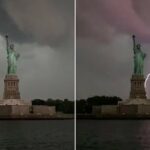 Pre ZEMLJOTRESA u Njujorku, grom udario u Kip Slobode (VIDEO)