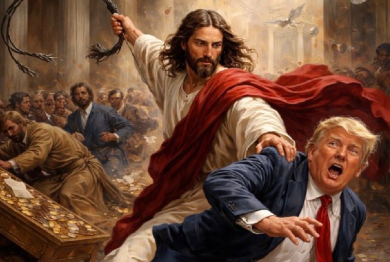 Iranski AI video prikazuje Isusa kako “šamara” Trampa i baca ga u pakao (VIDEO)